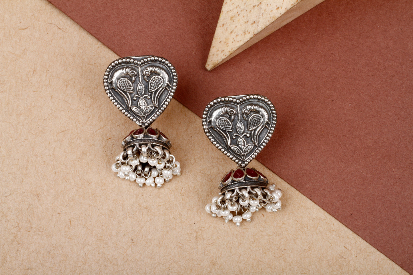 Inaya Silver Jhumka Earrings