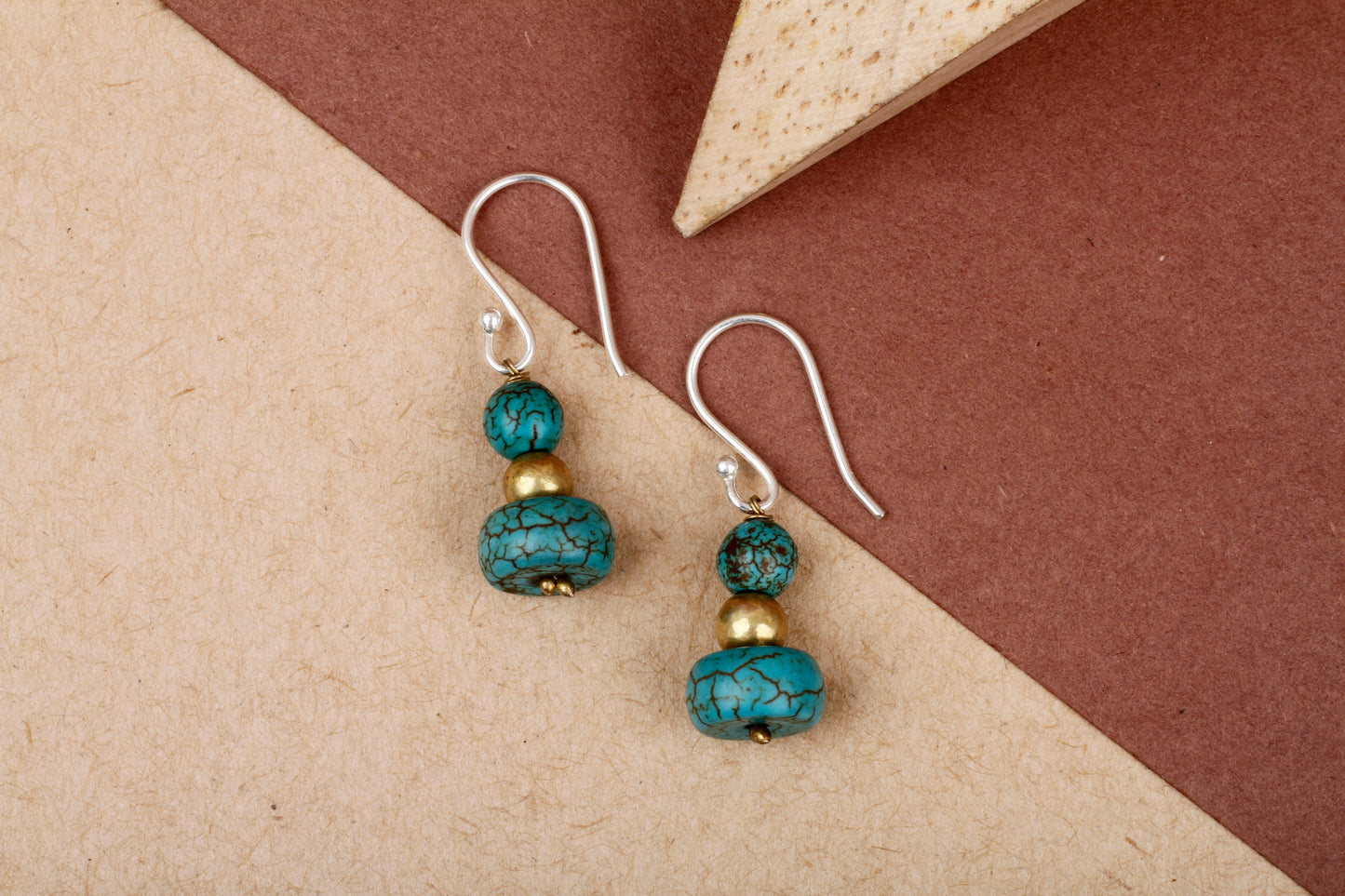 Bisma Silver Earrings With Turquoise