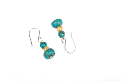 Bisma Silver Earrings With Turquoise