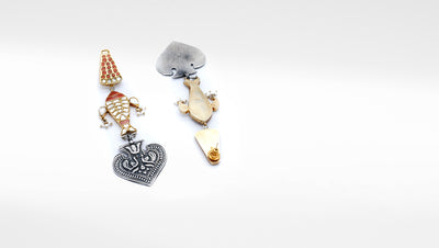 Spades Design Silver Earrings