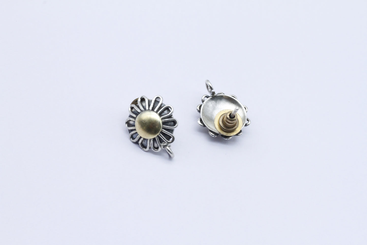 Silver Floral Design Stud Earring