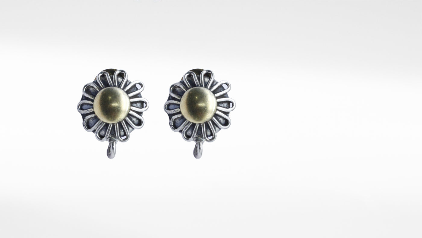 Silver Floral Design Stud Earring