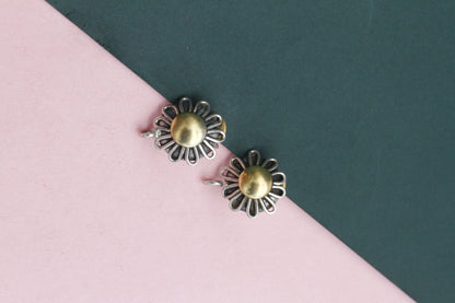 Silver Floral Design Stud Earring