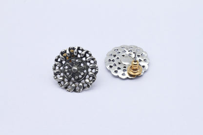 Silver Floral Design Earring