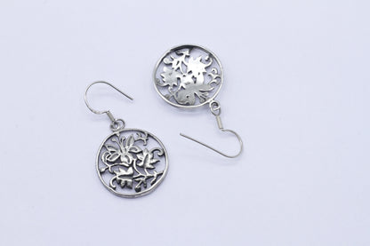 Round Shape Silver Handcrafted Earring