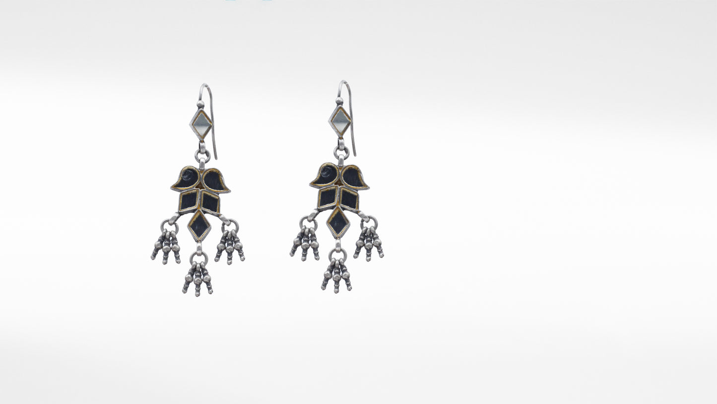 Handcrafted Silver Dangle Jhumka Earring