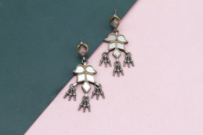 Handcrafted Silver Dangle Jhumka Earring