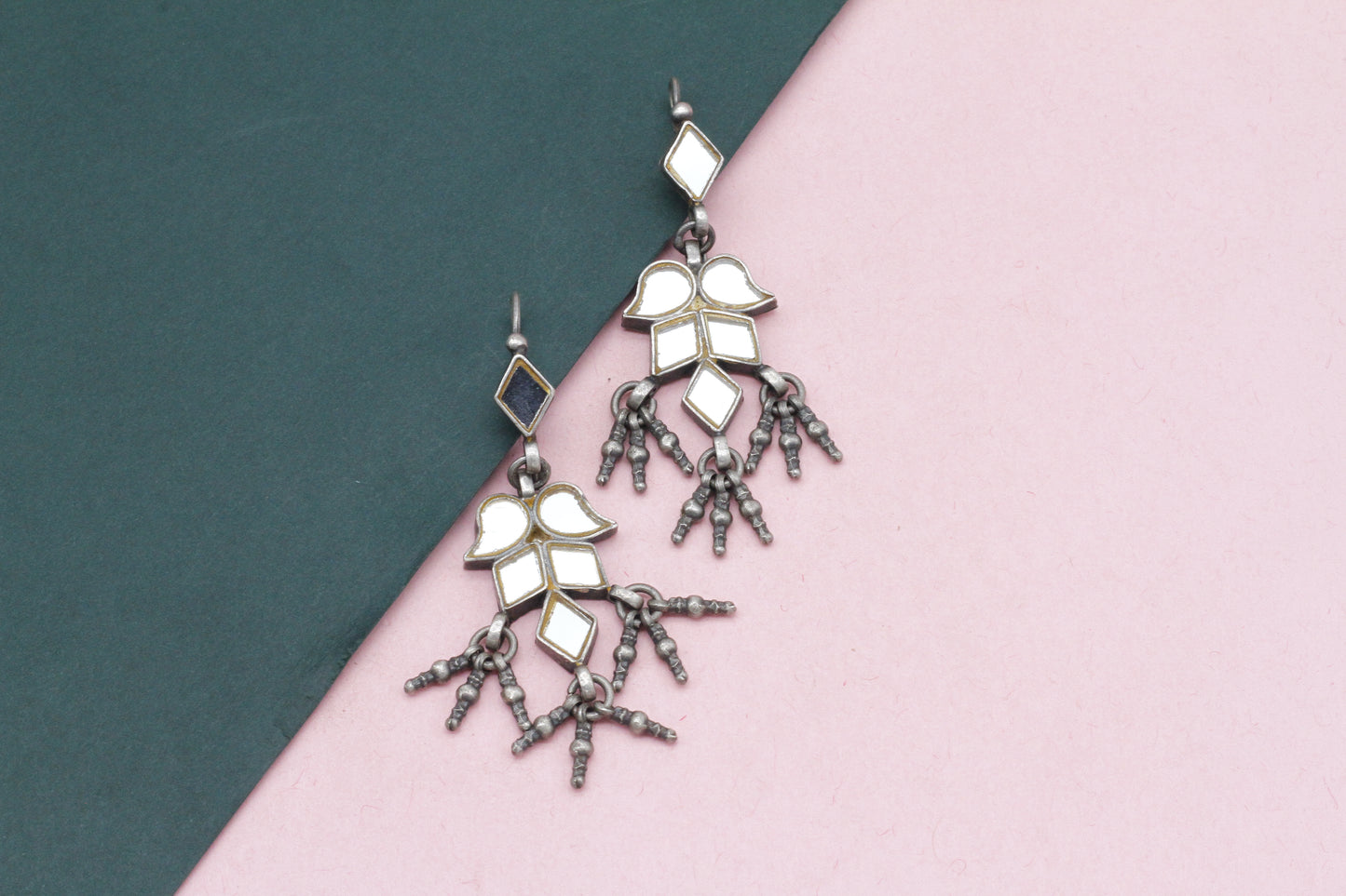 Handcrafted Silver Dangle Jhumka Earring