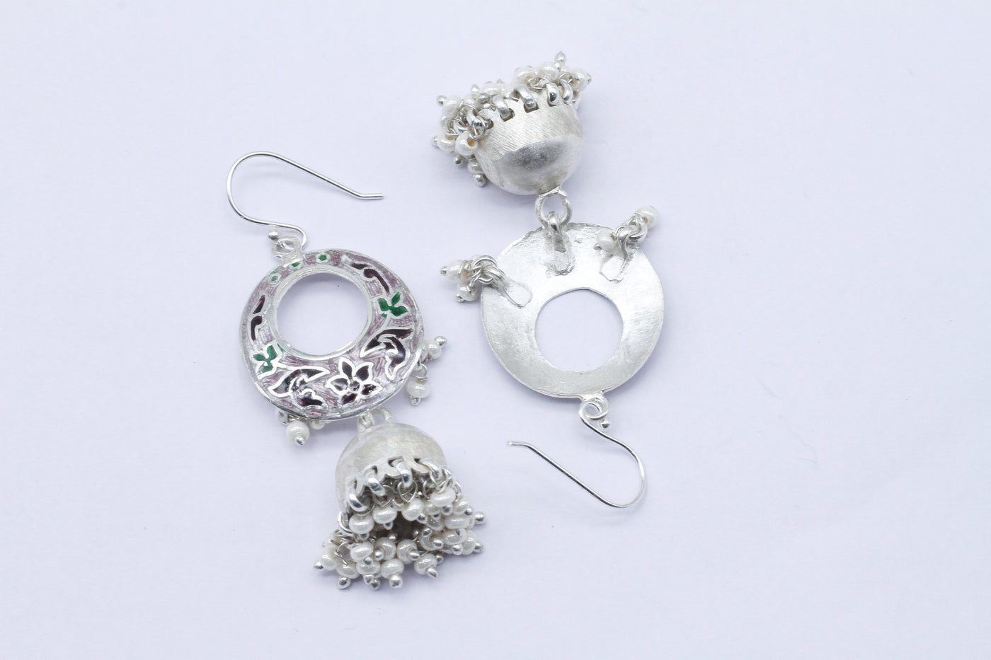 Handcrafted Silver Dangle Jhumka Earring