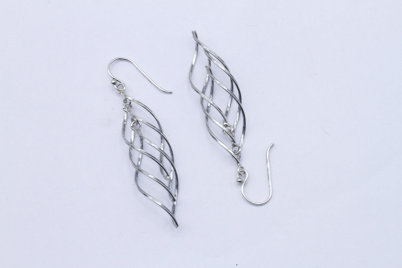 Spiral Pattern Silver Dangle Earring