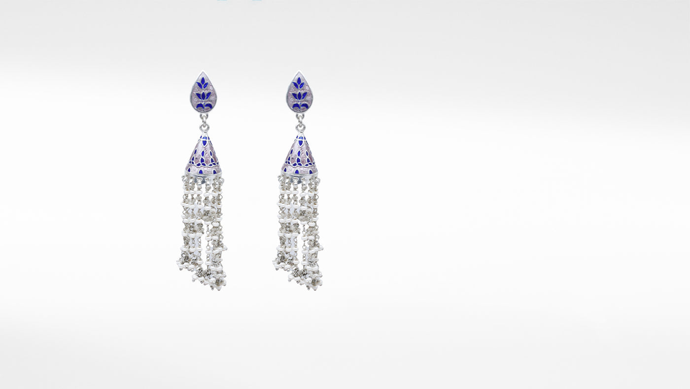 Long Handcrafted silver Earring