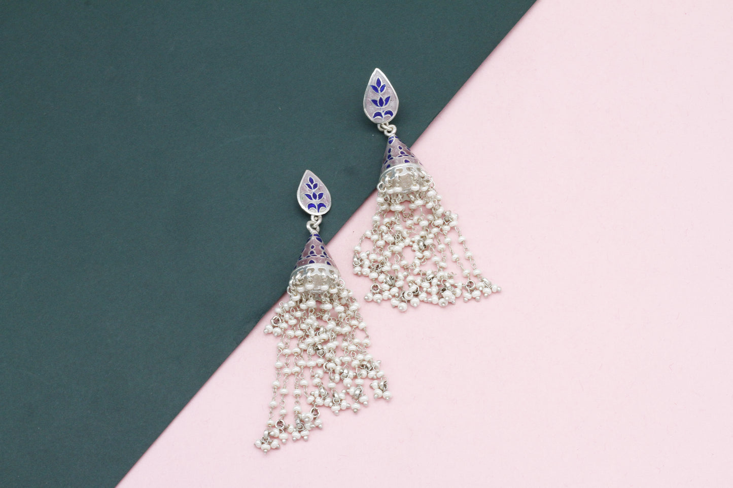 Long Handcrafted silver Earring