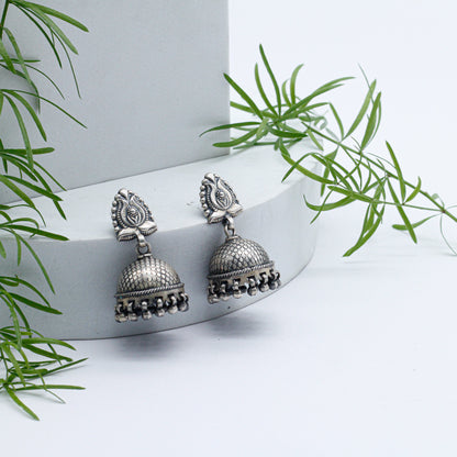 Silver Jhumka Ethnic Earrings Women's Jewelry