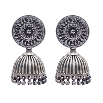 Silver Jhumka Earring Pair By Sangeeta Boochra