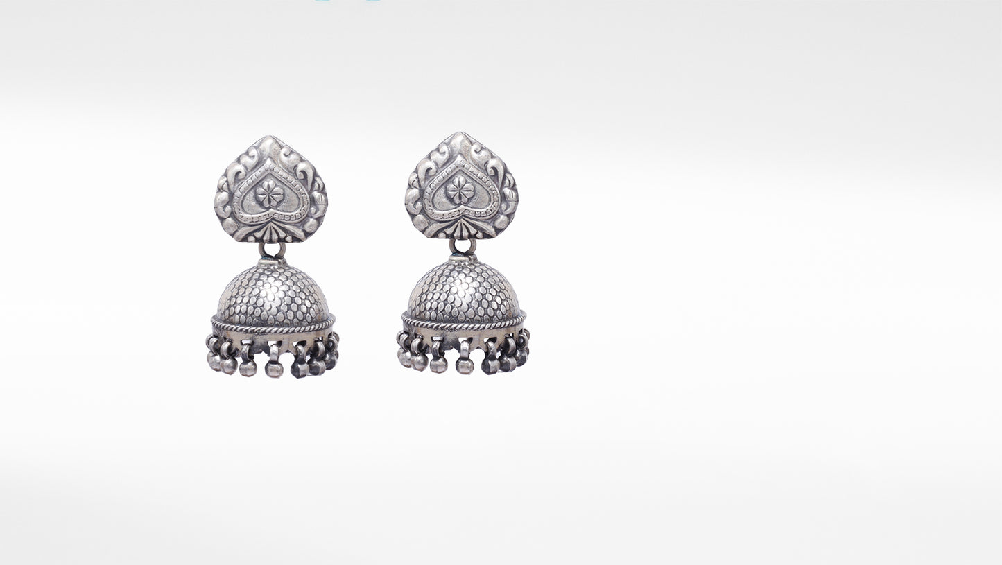 Silver Jhumka Ethnic Handcarafted Earrings Women's Jewelry