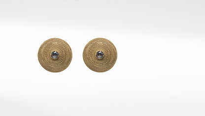 Round Shape Gold Plated Silver Earring