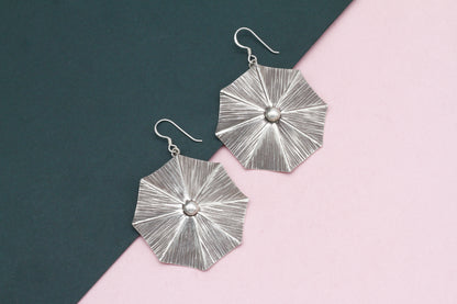 Silver Floral Design Handcrafted Earring