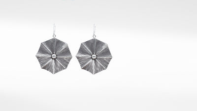 Silver Floral Design Handcrafted Earring