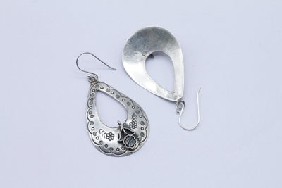 Handcrafted Ovel shape Silver hanging Earring