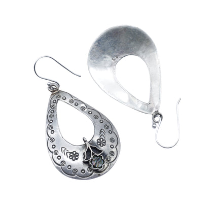 Handcrafted Ovel shape Silver hanging Earring