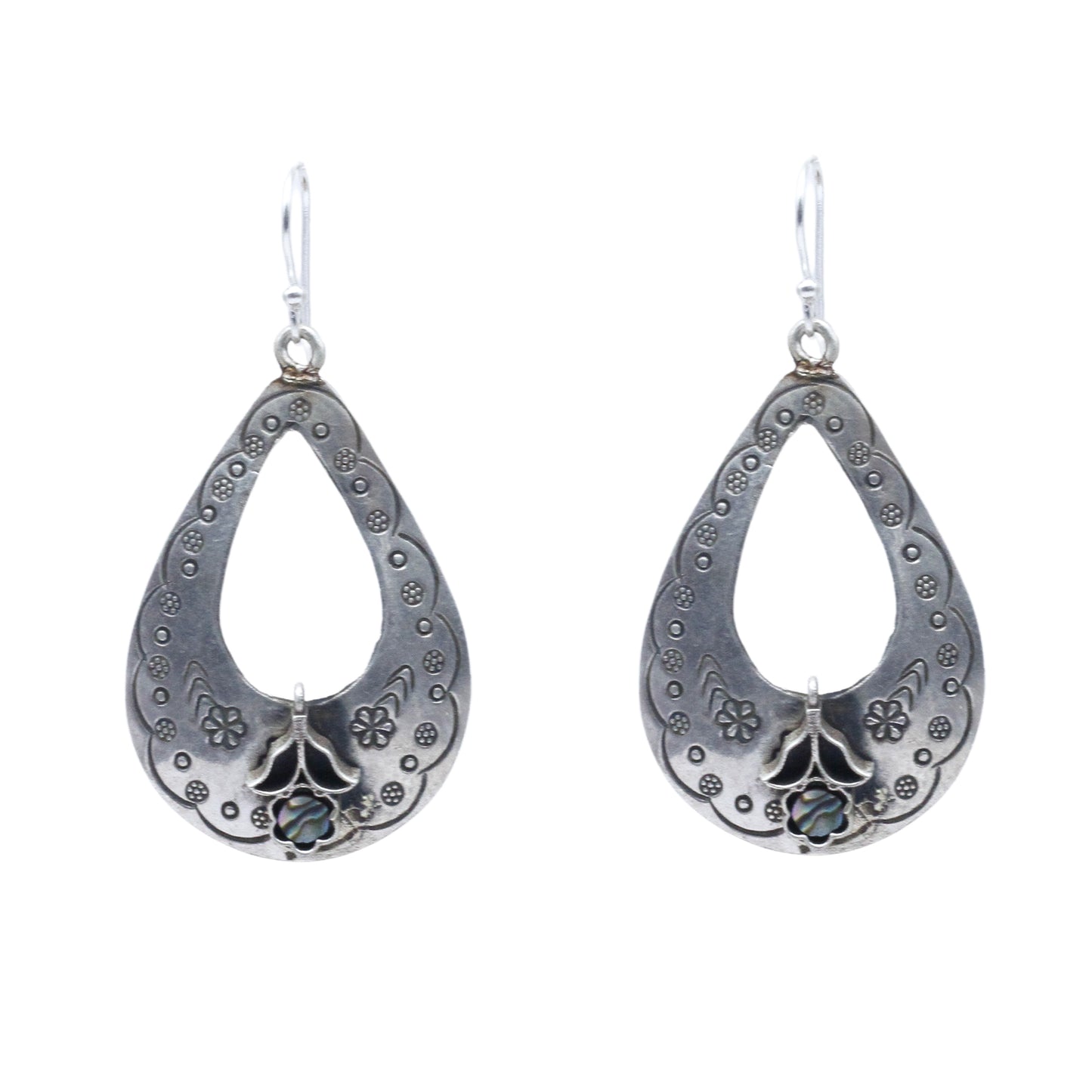 Handcrafted Ovel shape Silver hanging Earring