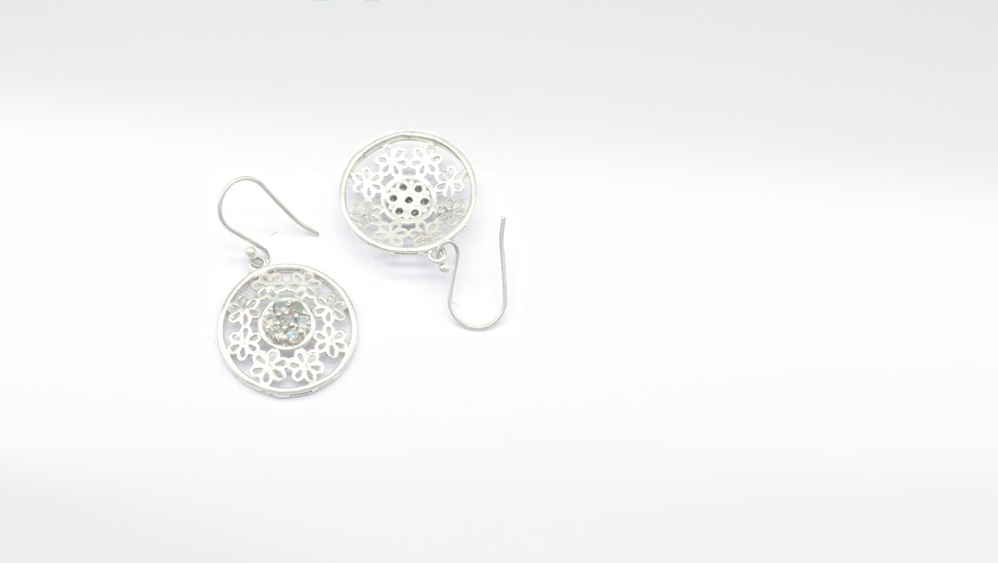 Round Shape Silver Handcrafted Earring