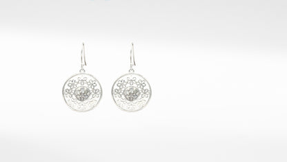 Round Shape Silver Handcrafted Earring