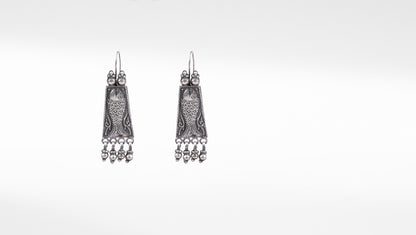 Fish pattern dangle earring with hanging Ghungroo