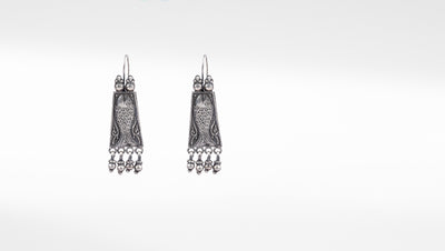 Fish pattern dangle earring with hanging Ghungroo