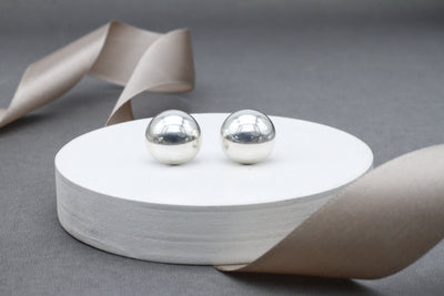 Plain Half Round Sterling Silver Earring