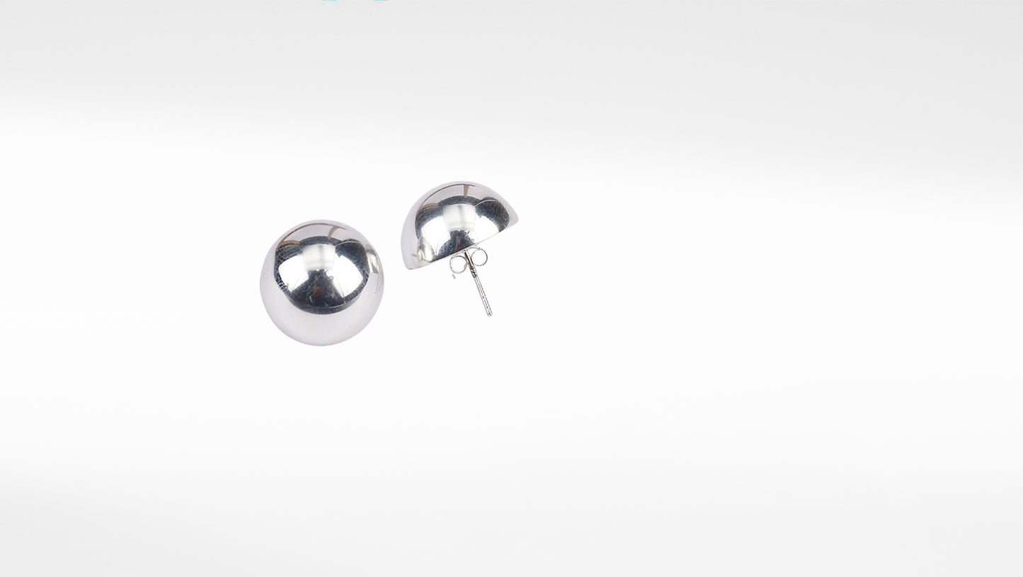 Plain Half Round Sterling Silver Earring