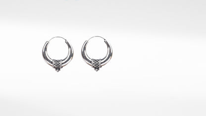 Beautifully Designed Hoop Silver Earring