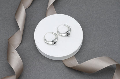 Beautifully Designed Hoop Silver Earring