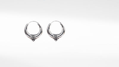 Beautifully Designed Hoop Silver Earring