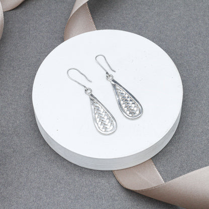 Long pear shape dangle earring