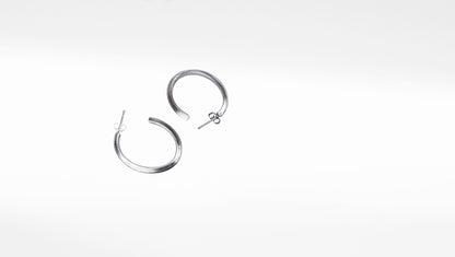 Silver hoop earring