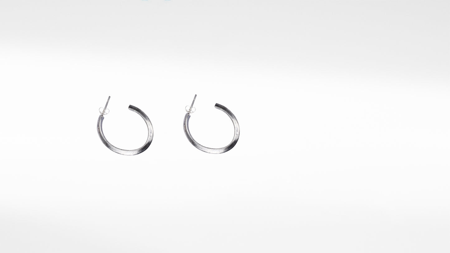 Silver hoop earring