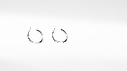 Silver hoop earring