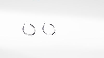Silver hoop earring
