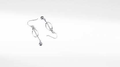 Beautiful Long Dangle Silver Earring With Hanging Balls