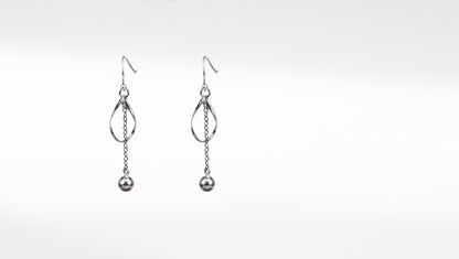 Beautiful Long Dangle Silver Earring With Hanging Balls