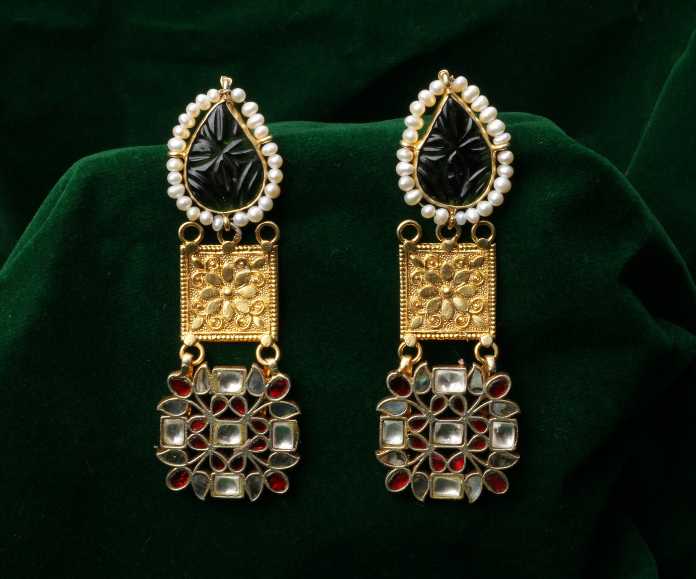 Silver Tihara Gold Plated Handcrafted Earrings