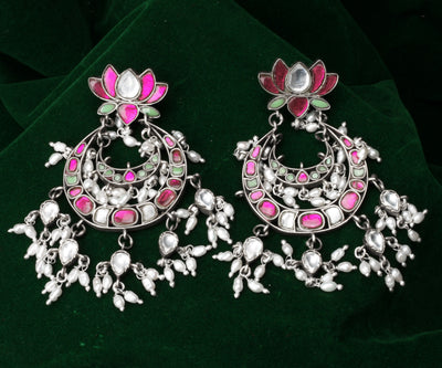 Silver Irina Kundan Earrings
