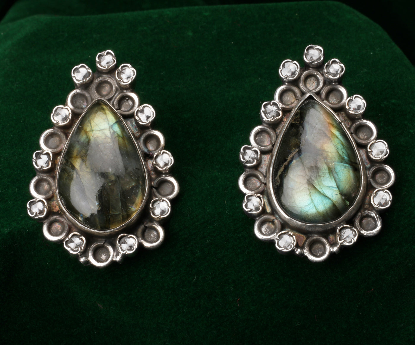Silver Drusia Handcrafted  Earrings