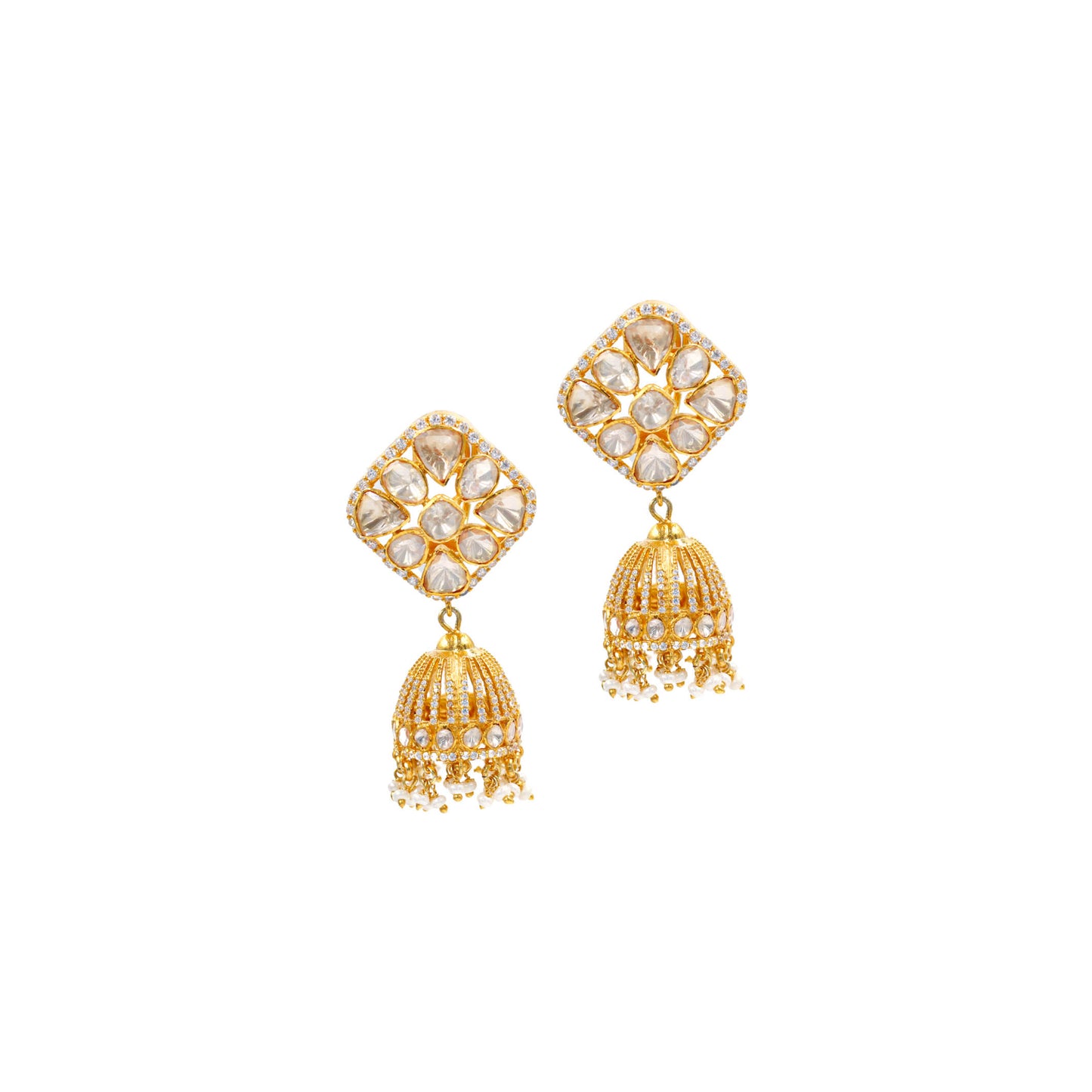 Sangeeta Boochra Silver Moissanite Earrings