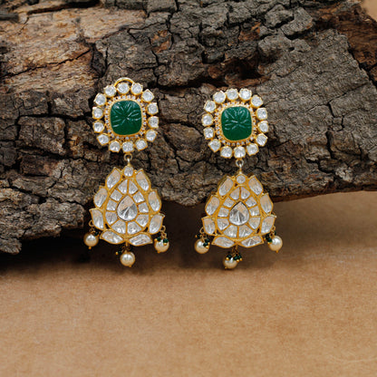 Sangeeta Boochra Silver Moissanite Earrings