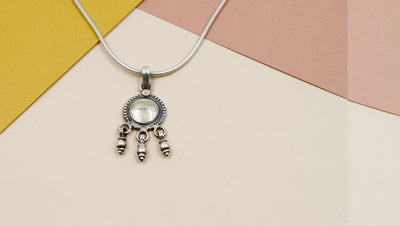 Silver Oxidized Pendant With Chain