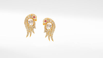 Sangeeta Boochra Silver Moissanite Earrings