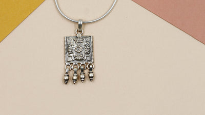 Silver Oxidized Pendant With Chain By Sangeeta Boochra
