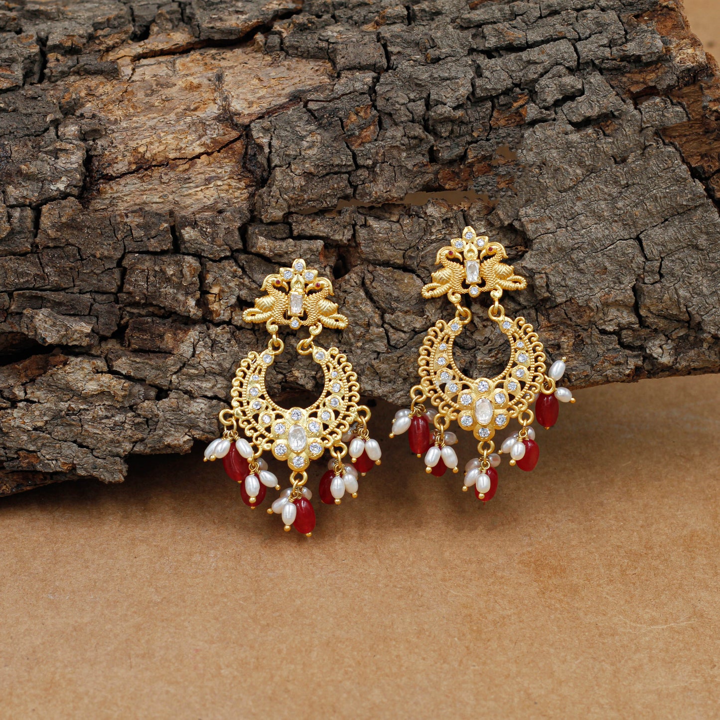 Sangeeta Boochra Silver Moissanite Earrings